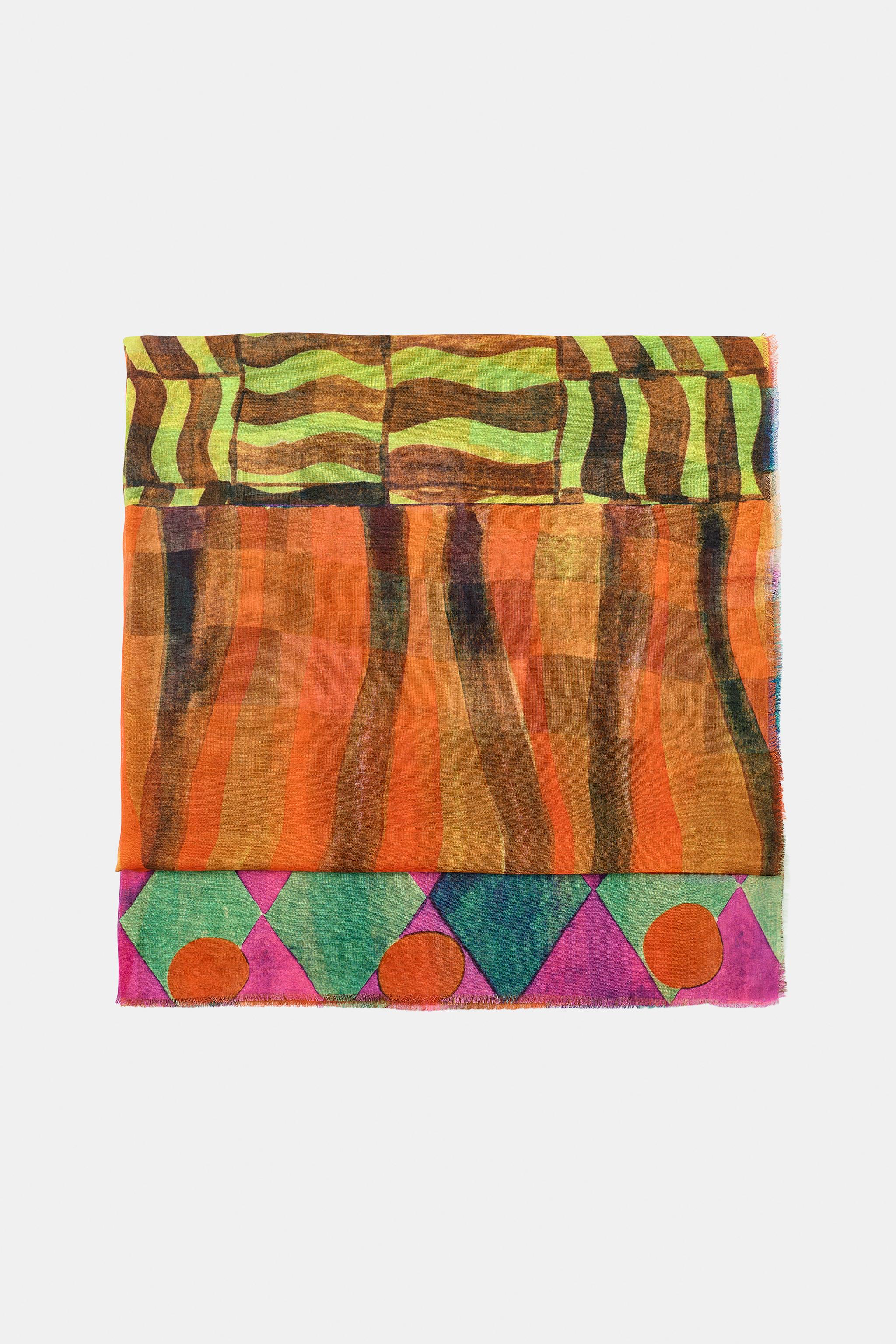 FOULARD MODAL SOIE IMPRIMÉ ARLEQUIN